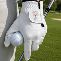Custom Name And Birth Flower For Golf Lover - Personalized Golf Glove | Unique Floral Golfer Gift
