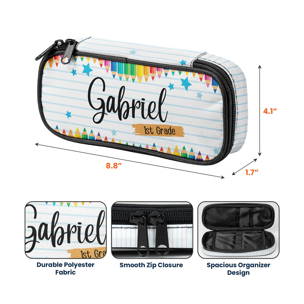 Custom Name And Grade Back To School Gift For Kid - Personalized Pencil Case