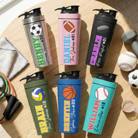 Custom Name And Number, American Football, Sport - Personalized Protein Shaker