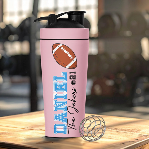 Custom Name And Number, American Football, Sport - Personalized Protein Shaker
