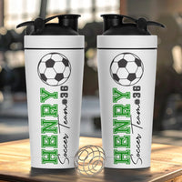 Custom Name And Number, American Football, Sport - Personalized Protein Shaker