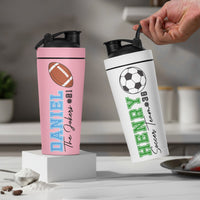 Custom Name And Number, American Football, Sport - Personalized Protein Shaker