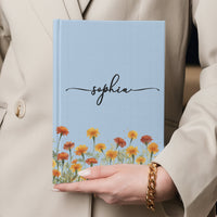 Custom Name & Birth Flower Birthday Gift For Her, Sisters, Daughter, Friends - Personalized Journal