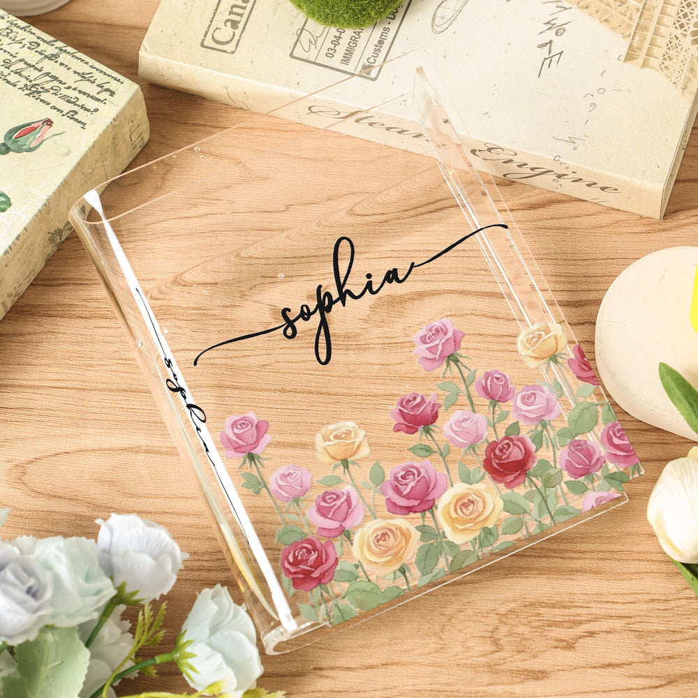 Custom Name & Birth Flower Birthday Gift For Her, Sisters, Daughter, Friends - Personalized Vase