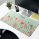 Personalized Birth Flower Desk Mat - Custom Name PU Leather Mouse Pad Gift for Her