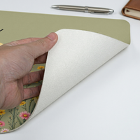 Personalized Birth Flower Desk Mat - Custom Name PU Leather Mouse Pad Gift for Her