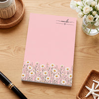 Personalized Birth Flower Notepad - Custom Name Tear-Off Memo Pad Gift for Her