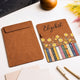 Personalized Birth Flower Leather Clipboard, Custom Name Gift for Teacher & Coworker