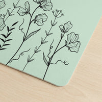 Custom Name Birth Flower Line Art Gift For Her, Friends, Sisters, Coworkers - Personalized Desk Mat