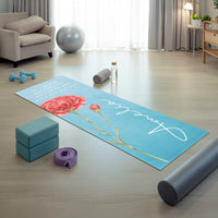 Custom Name, Birth Flower - Personalized Yoga Mat