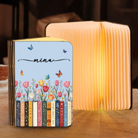 Personalized Birth Flower Book Lamp - Custom Name Folding Night Light Gift for Book Lovers