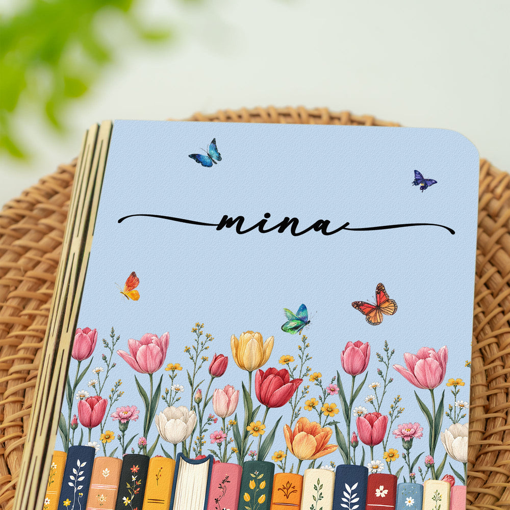 Personalized Birth Flower Book Lamp - Custom Name Folding Night Light Gift for Book Lovers
