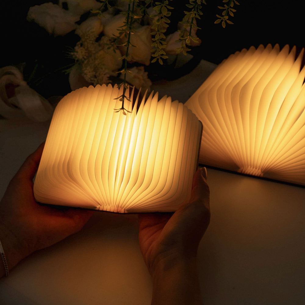 Personalized Birth Flower Book Lamp - Custom Name Folding Night Light Gift for Book Lovers