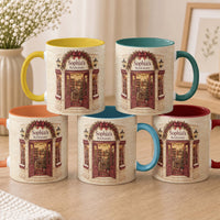 Custom Name Bookstore Christmas Mug - Personalized Ceramic Coffee Cup Gift