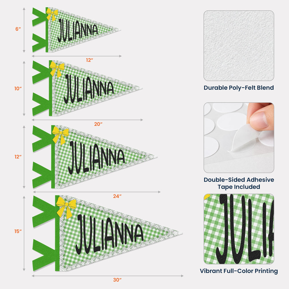 Custom Name For College Door - Personalized Pennant