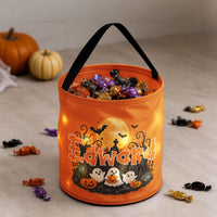 Personalized Light-Up Halloween Candy Bag, Custom Name Trick or Treat Basket for Kids