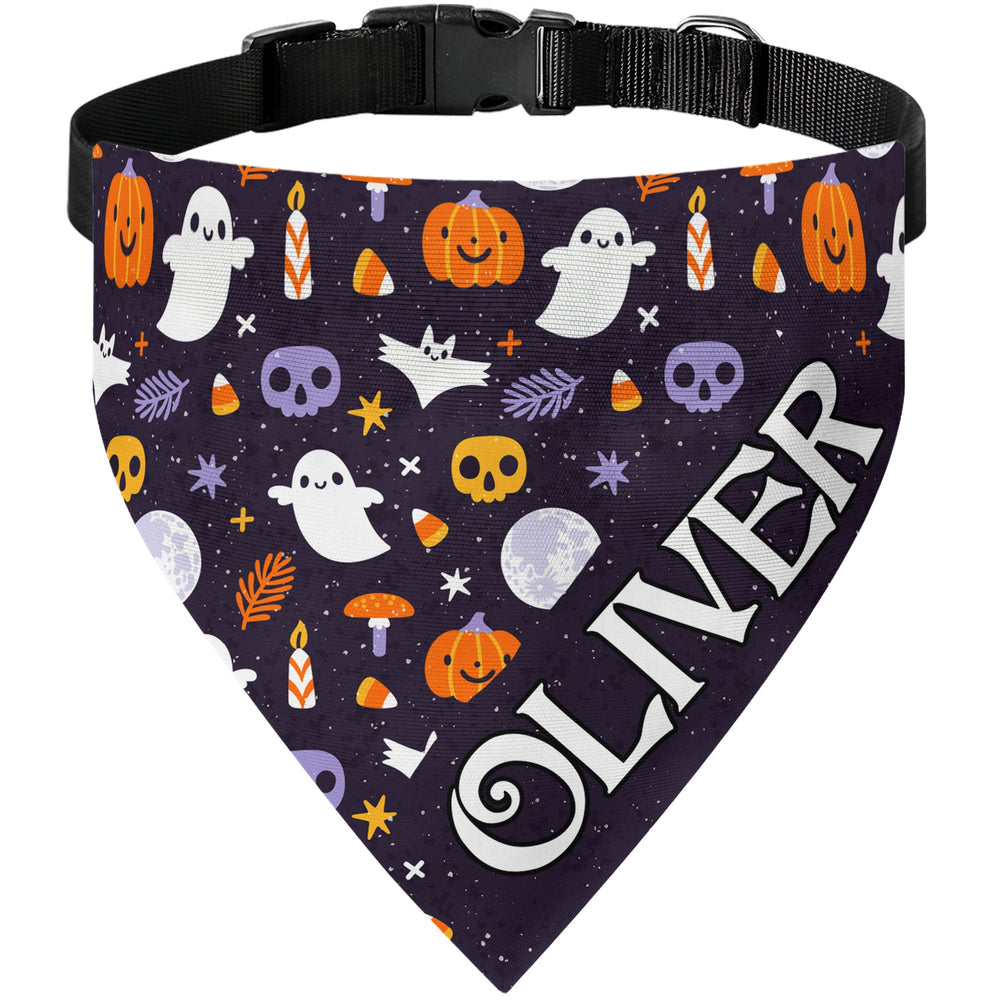 Personalized Halloween Pet Bandana Collar - Custom Dog Cat Costume Name Bandana Gift