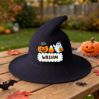 Personalized Halloween Witch Hat with Custom Name, Cute Spooky Costume Hat for Kids & Adults