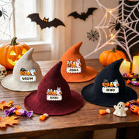 Personalized Halloween Witch Hat with Custom Name, Cute Spooky Costume Hat for Kids & Adults