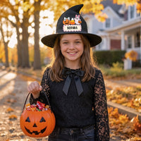 Personalized Halloween Witch Hat with Custom Name, Cute Spooky Costume Hat for Kids & Adults