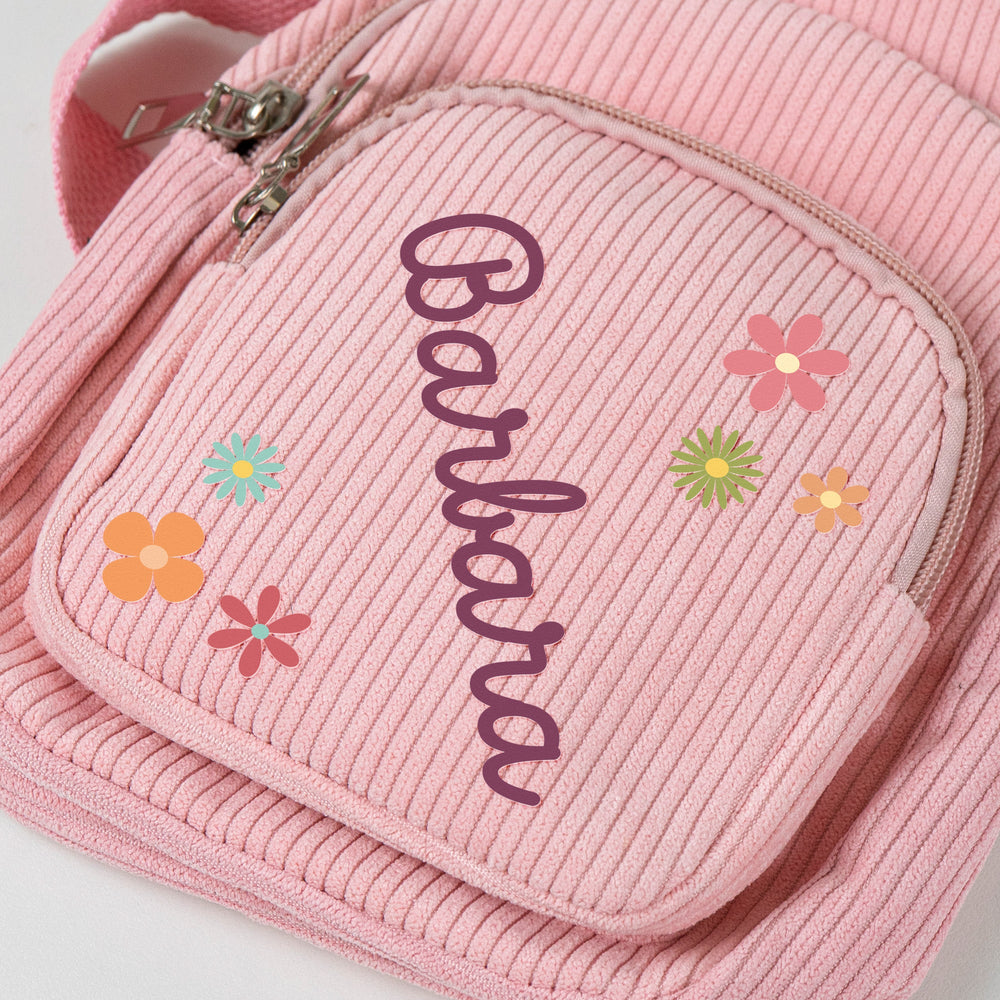 Personalized Name Monogram Corduroy Sling Bag for Kids