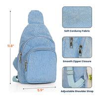 Personalized Name Monogram Corduroy Sling Bag for Kids