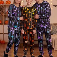 Personalized Halloween Pajama Pants - Custom Name Matching Family Outfits