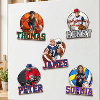 Personalized Sports Player Name & Number Acrylic Magnet Gift
