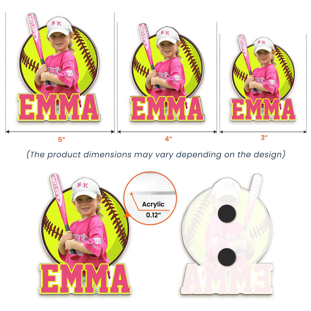 Personalized Sports Player Name & Number Acrylic Magnet Gift