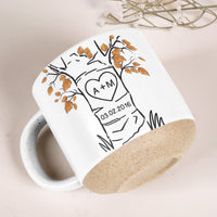 Personalized Love Tree Ceramic Mug - Custom Initials Anniversary Gift for Couples