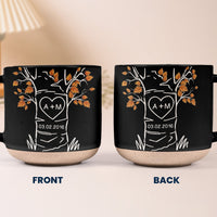 Personalized Love Tree Ceramic Mug - Custom Initials Anniversary Gift for Couples