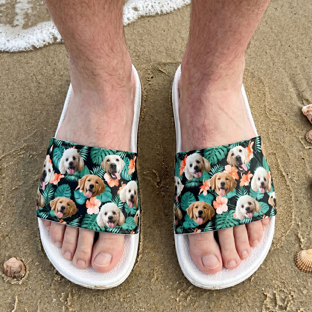 Custom Pet Face Hawaiian - Personalized Sandals | Fun Summer Pet Gift