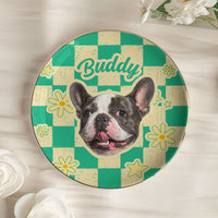 Personalized Pet Photo Ceramic Jewelry Dish - Custom Vintage Trinket Tray Gift for Dog Mom Cat Mom