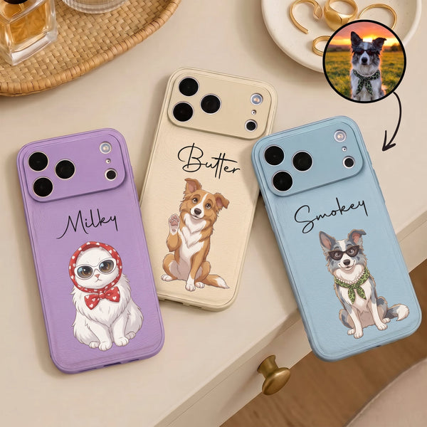 Custom Pet Portrait Cartoon 2D Style Gift For Pet Lovers - Personalized Phone Case