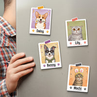 Personalized Colorful Cartoon Pet Portrait Acrylic Magnet – Custom Photo Cat & Dog Gift