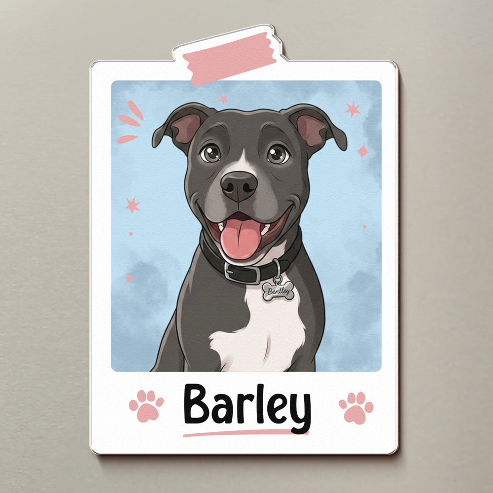 Personalized Colorful Cartoon Pet Portrait Acrylic Magnet – Custom Photo Cat & Dog Gift