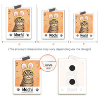 Personalized Colorful Cartoon Pet Portrait Acrylic Magnet – Custom Photo Cat & Dog Gift