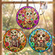 Custom Pet Portrait Day Of The Dead Style - Personalized Window Hanging Suncatcher