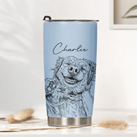 Custom Pet Portrait Gift For Dog Lover, Cat Lover - Personalized Tumbler