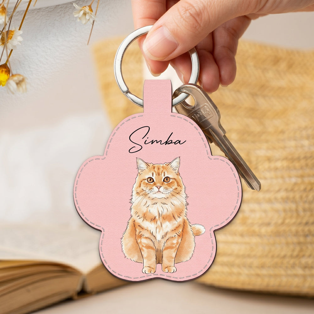 Custom Pet Portrait Gift For Dog Lover, Cat Lover Watercolor - Personalized Keychain