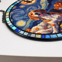 Custom Pet Portrait Halloween Van Gogh Art - Personalized Window Hanging Suncatcher