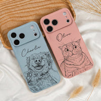 Custom Pet Portrait - Personalized Leather Phone Case