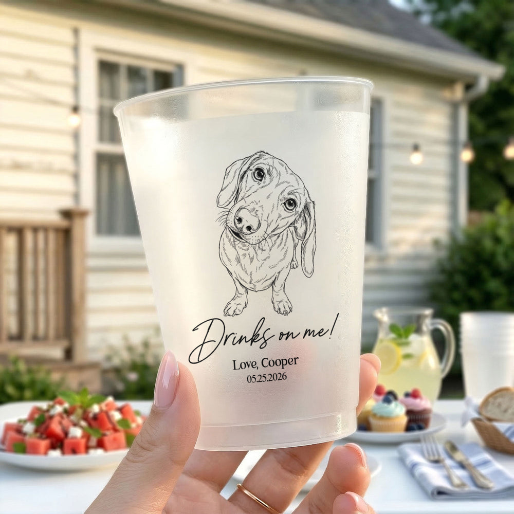 Custom Pet Portrait - Pet Wedding - Personalized Cups