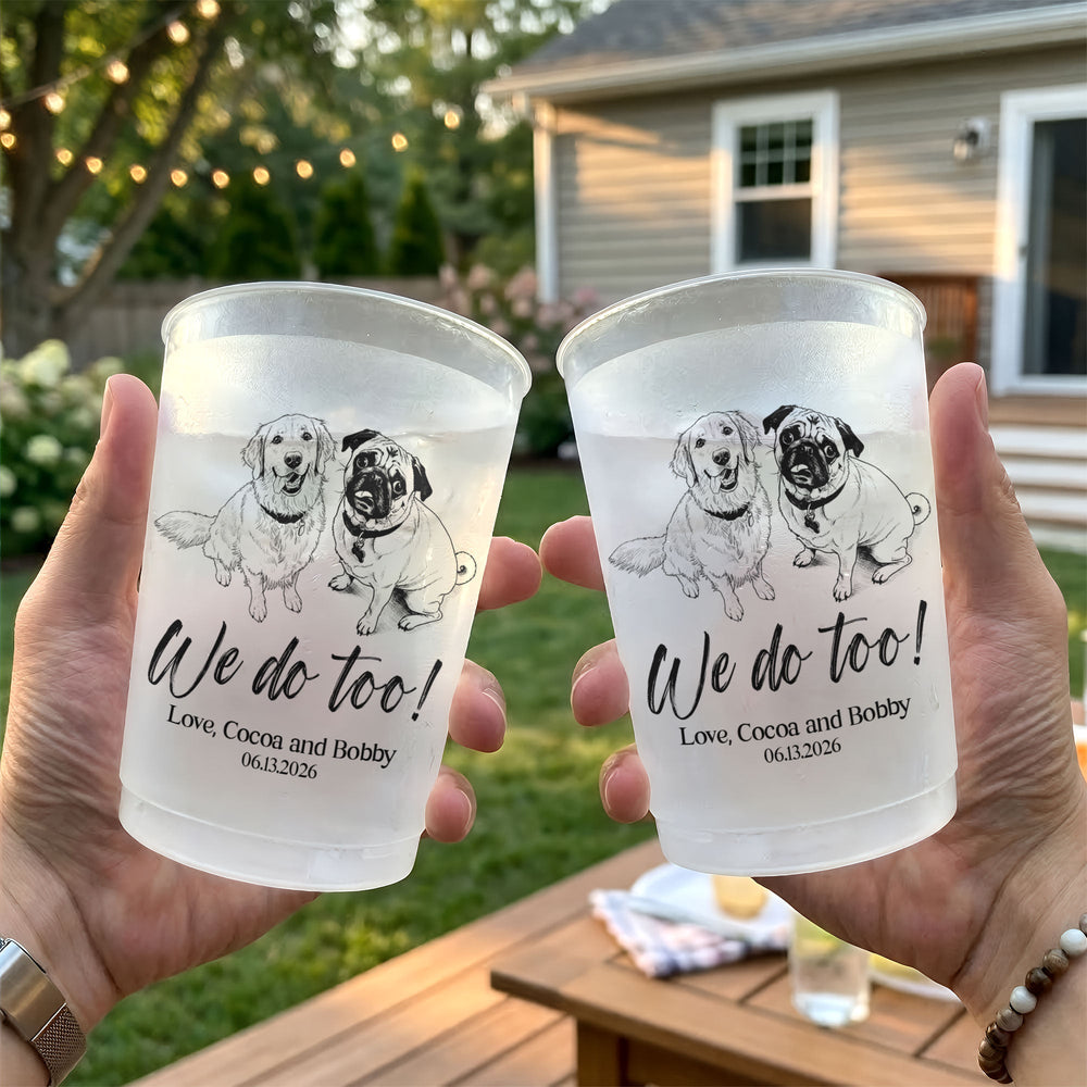 Custom Pet Portrait - Pet Wedding - Personalized Cups