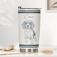 Custom Pet Portrait Sketch Art Vintage Retro Gift For Pet Lovers - Personalized Tumbler