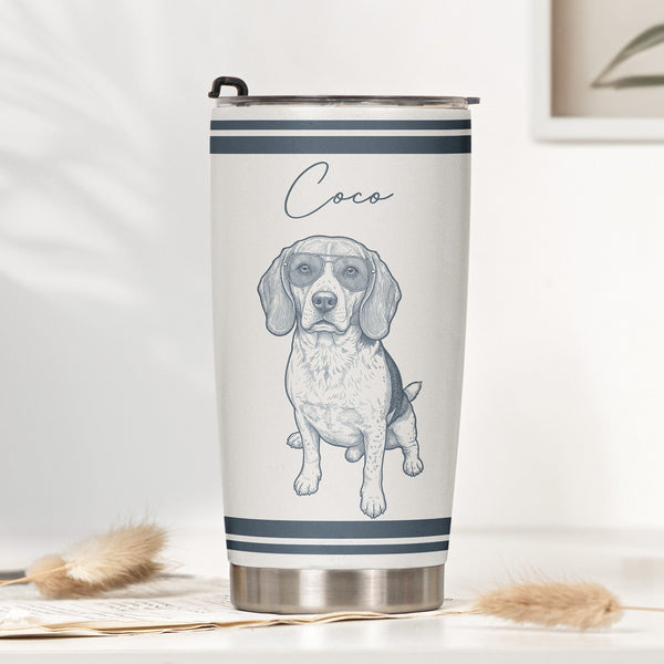 Custom Pet Portrait Sketch Art Vintage Retro Gift For Pet Lovers - Personalized Tumbler