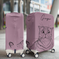 Custom Pet Portrait Sketch Line Art - Personalized Luggage Cover
