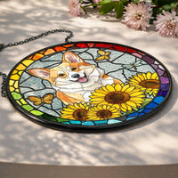 Custom Pet Portrait Stained Glass - Personalized Window Hanging Suncatcher