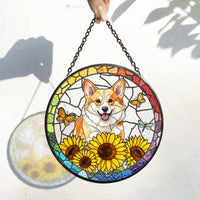 Custom Pet Portrait Stained Glass - Personalized Window Hanging Suncatcher