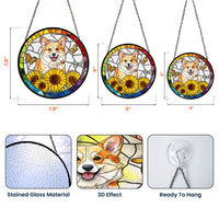 Custom Pet Portrait Stained Glass - Personalized Window Hanging Suncatcher